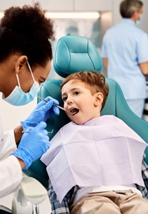 young patient having dental checkup 